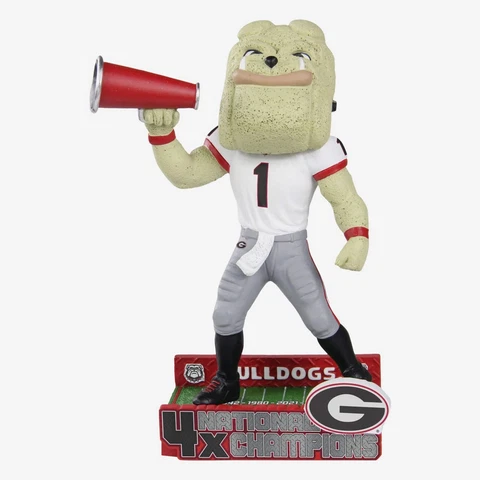 Hairy Dawg Georgia Bulldogs 4X National Champions Mascot Bobblehead NEW FOCO BOX Cover