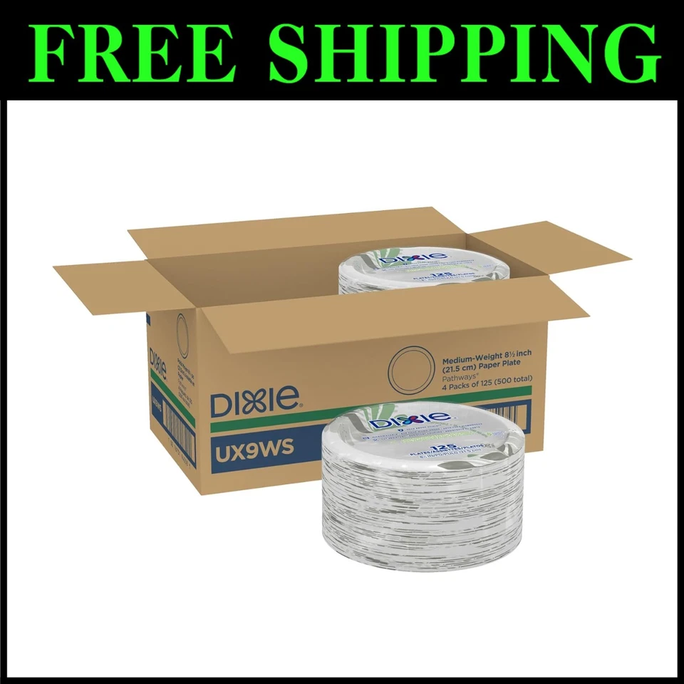 Pathways Design 8.5" Medium-Weight Dixie Plates - 4 Packs of 125 for All Seasons - Image 1 of 4