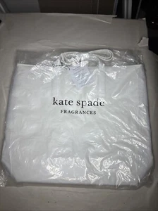 White on White POLKA DOT KATE SPADE FRAGRANCE LG. TOTE BAG New - Picture 1 of 6