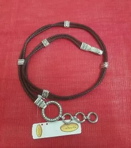 Cinturón de cuero Talbots cuerda trenzada tejida delgada negro con detalles plateados para mujer L nuevo con etiquetas - Imagen 1 de 6