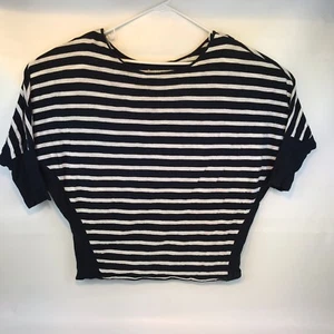 Stylus Womens Blouse SZ Med Black/White Striped - Picture 1 of 4