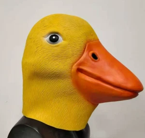 Yellow Duck Mask Halloween Latex Animal Full Head Cosplay Props - Picture 1 of 4
