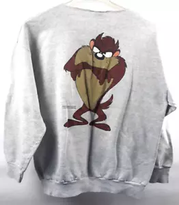 Vtg Taz 1997 Sweatshirt Tazmanian Devil Looney Tunes Sweater Size XL Embroidered - Picture 1 of 6