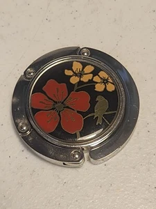 Vintage Floral Enamel Portable Handbag Purse Hanger - Picture 1 of 3