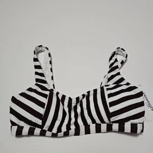 Costumi da bagno per tutti bikini top marrone a righe bianche donna taglia 8 nuovi con etichette - Foto 1 di 9