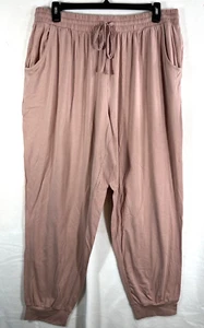 The Original Muk Luks Women Pink Drawstring Elastic Waist Jogger Plus Size 5X - Picture 1 of 5