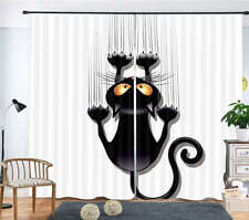 Black Cat's Paw Mark 3D Curtain Blockout Photo Printing Curtains Drape Fabric
