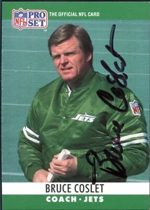 Bruce Coslet signed handsigniert 1990 Pro Set Karte #242 JETS - Bild 1 von 1