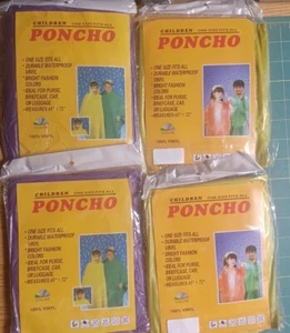 4er-Pack Strapazierfähiger Vinal Kinder Kinder Jugend Einheitsgröße Poncho - Bild 1 von 5