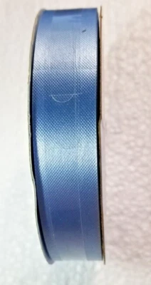 Offray Party Ribbon Flora Satin Blue 3/4" X 25 Yards DIY Crafts Gift Wrap Bows+ - Image 1 of 4