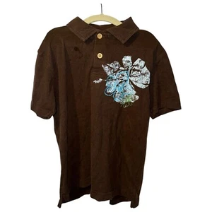 Gap Kids Girls Brown Hibiscus Flower Short Sleeve T-Shirt, Size Small - Picture 1 of 8