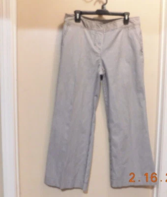 Kenneth Cole Reaction女式黑色白色细条纹喇叭阔腿裤12 — 第 1/4 张图片