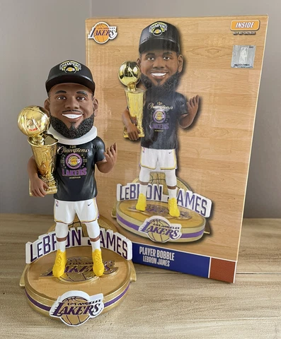 LEBRON JAMES Los Angeles Lakers 2020 NBA Champs Celebration Bobblehead #/504 NIB Cover