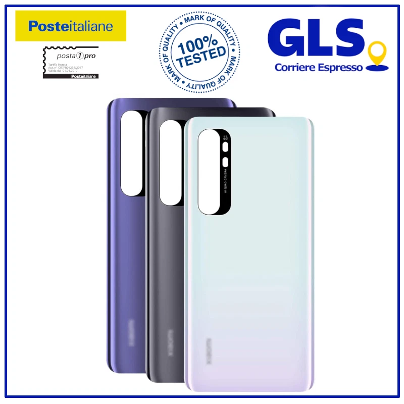 AUDIOSYSTEM COVER POSTERIORE SCOCCA+ ADESIVO Per XIAOMI MI NOTE 10 LITE 4G VETRO M2002F4LG