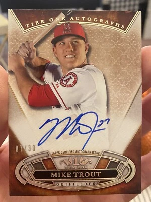 Mike Trout Tier One Autographs Topps 07/30 TOA-MTT - Image 1 of 2