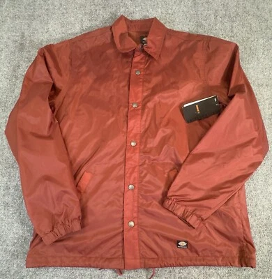 男式 Dickies 滑板栗色 Snap 风衣夹克标准版型 M 全新 — 第 1/4 张图片