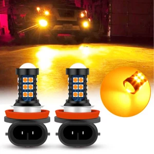 2x 100W H11 H8 H9 3000K Amber High Power 3030 LED Fog Lights Driving Bulb DRL - Picture 1 of 7
