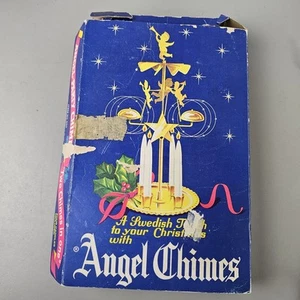 Vintage Swedish Angel & Party Chimes Brass Christmas Original Box Horses Clown - Picture 1 of 14