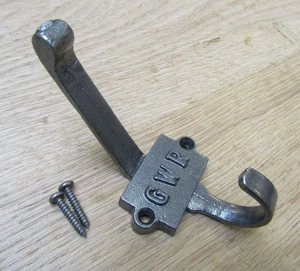 GWR Ganchos para Sombrero y Abrigo de Ferrocarril Hierro Fundido Antiguo Antiguo Vintage Rústico Paquete de 5 - Imagen 1 de 5