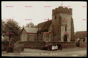TRIMLEY Suffolk St. Martin's Church Tower Family Group Vtg Photo Postcard - Picture 1 of 2