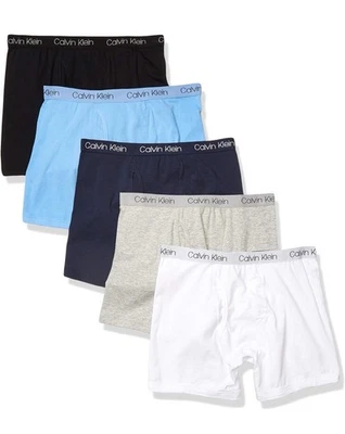 Calvin Klein Boys 5-Pack Stretch Cotton Modern Boxer Brief Underwear Size S - Image 1 of 4