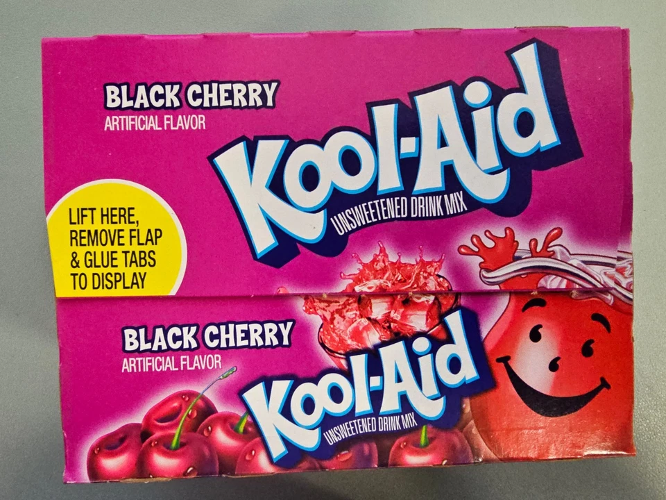 48x Packets Kool-Aid Black Cherry Caffeine Free Soft Drink Mix