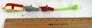 4 VTG 1960's Plastic Toy Whistle HA/AH Carnival Gum Ball Prize - Picture 1 of 5