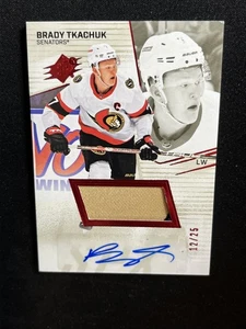 22-23 UD SPx Hockey Auto Patch 13 Brady Tkachuk /25 - Photo 1/2