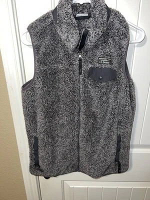 LL Bean Vest Sz Small Hi-Pile Deep Snap Pocket Fleece Full Zip Gray  - Image 1 of 4