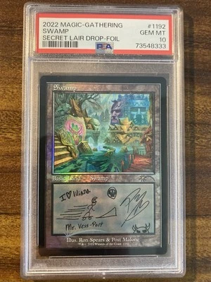 MTG✨SWAMP Retro Frame FOIL✨SLD - POST MALONE : The Lands PSA 10 Gem Mint 2022 - Image 1 of 4
