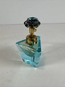 Vintage IRICE blau Glas Parfüm Flakon Schmuck Top - Bild 1 von 5
