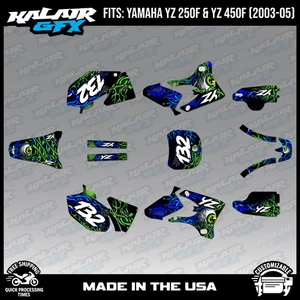 Graphics Kit for Yamaha YZ250F and YZ450F (2003-2005) Core Series - Blue - Picture 1 of 4
