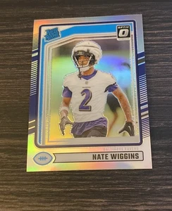 Nate Wiggins 2024 Donruss Optic #391 Holo Prizm Baltimore Ravens RC - Imagen 1 de 2
