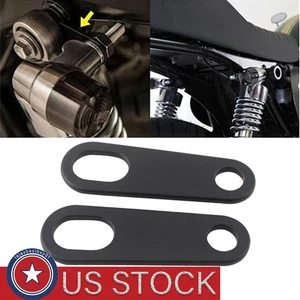 For Cafe Racer Bobber Chopper Turn Signal Relocater Holder Shock Brackets Black - Picture 1 of 12