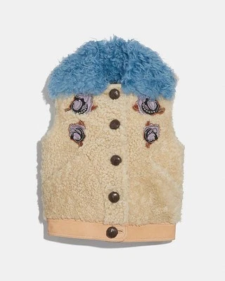 COACH embellished shearling vest - Image 1 of 4