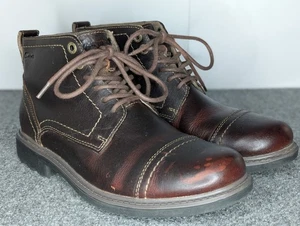 Botas de vestir Clarks Gereld Chukka de cuero marrón para hombre talla 7 M con cordones - Imagen 1 de 13