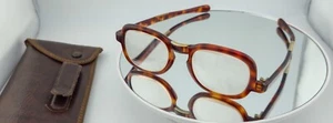 Antique Vintage E B Meyrowitz Faux Tortoise Shell Folding Spectacles Frames RARE - Picture 1 of 16