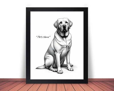 Framed & Personalized LABRADOR RETRIEVER Photo Print DOG Picture 8x10 11x14 (P5) - Image 1 of 4