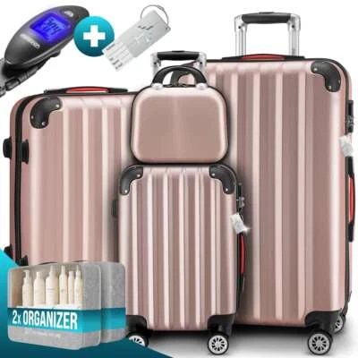 MONZANA® 4tlg Kofferset Beautycase Trolley Reisekoffer Hartschale Koffer M-L-XL - Bild 1 von 4