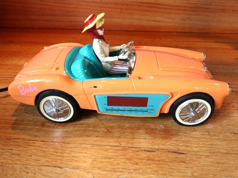 Vintage 1996 BARBIE Pink Austin Healey Clock Radio Cover