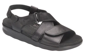 SAS Scarpe Donna Huggy Sandalo Nero 5,5 WW Doppio Largo SPEDIZIONE GRATUITA Nuove Con Scatola - Foto 1 di 4