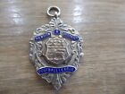 RARE 1935-36 Silver Enamel Hendon & District Football Fob Medal Div 1