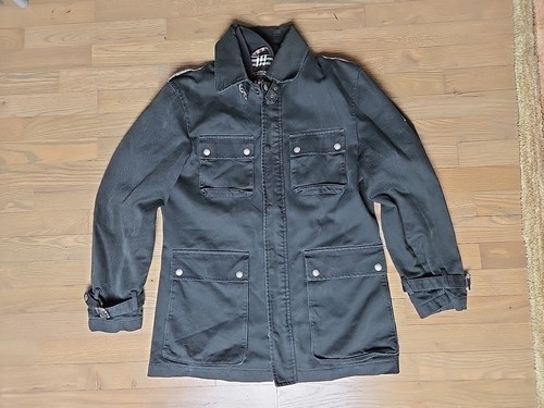 Giacca Burberry Black Label Utility Tg M 100% Cotone Giappone Tasche Donna Denim