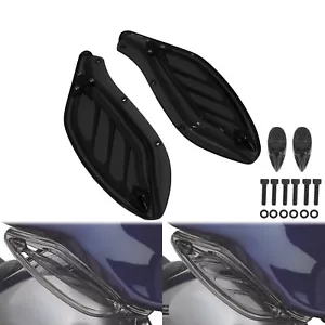 Black Adjustable Air Deflector Side Wing Fairing Fit For Harley Touring 1996-13 - Picture 1 of 12
