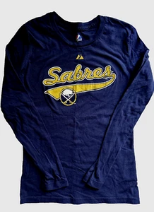 Buffalo Sabres Womens T-Shirt Long Sleeve Blue Size Small - Picture 1 of 3