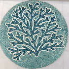 Beaded Placemat Teal Blue White Blue Coral Charger New Tahari 15"