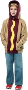 HAHA Hoodie Hot Dog with Bun Mustard Halloween Costume Child Size 4-6 Zip Jacket - Picture 1 of 2