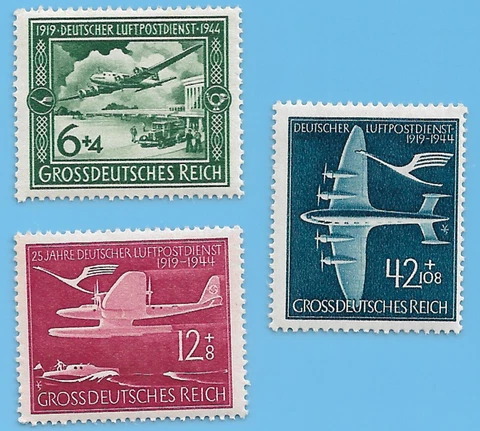 Germany 1944 Swastika LuftpostdienstPlane Stamp Set MNH WW2 ERA Mi# 867   #2 Cover