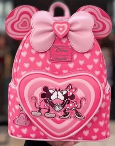 Loungefly Disney Mickey & Minnie Mouse Heart Ears Mini Backpack - Picture 1 of 1