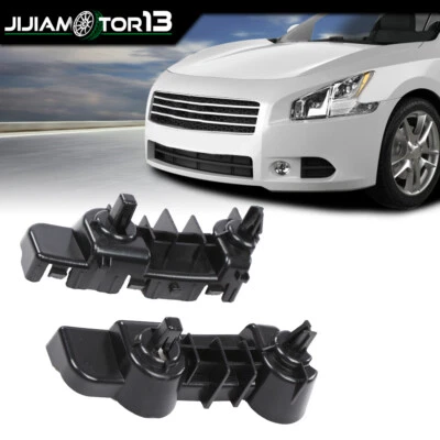 Par de soportes de parachoques delanteros de plástico negro aptos para Nissan Máxima 2009-2015 sedán  Foto 1 de 4